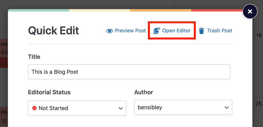 quick edit menu editor link
