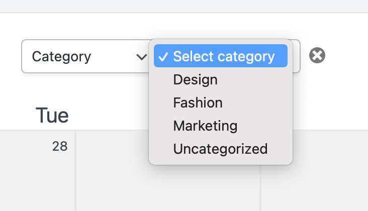 category filters