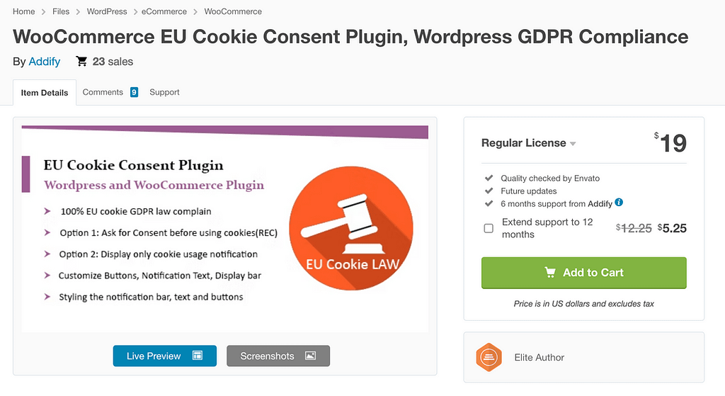 Woocommerce cookie consent