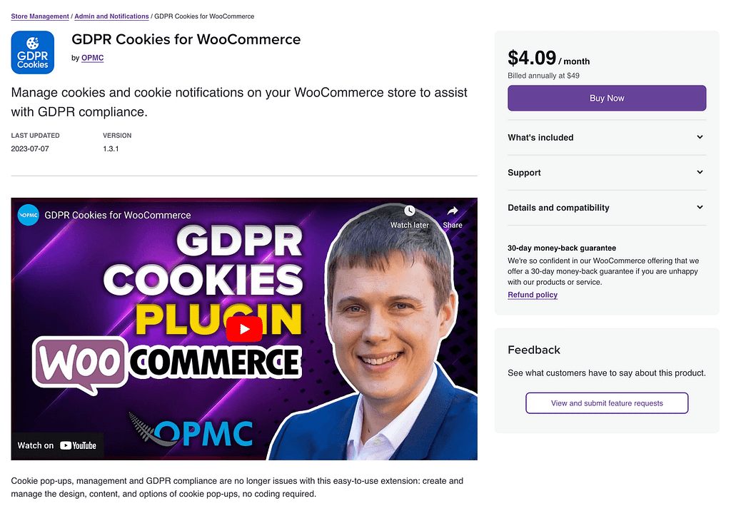 Gdpr cookies for woocommerce