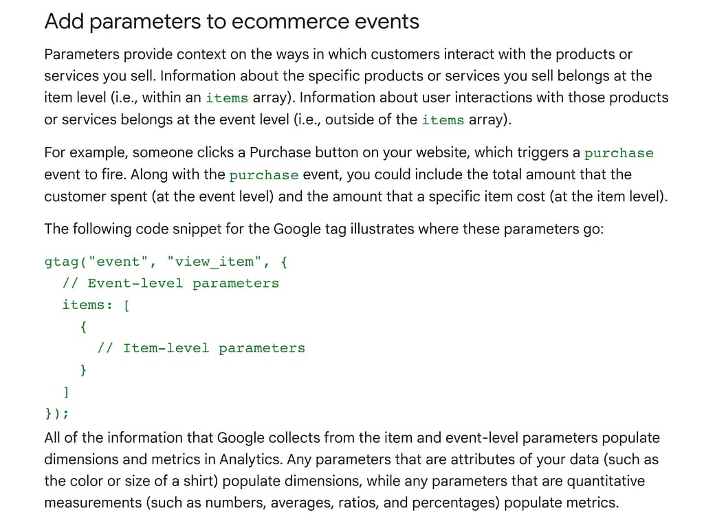 Google Analytics documentation
