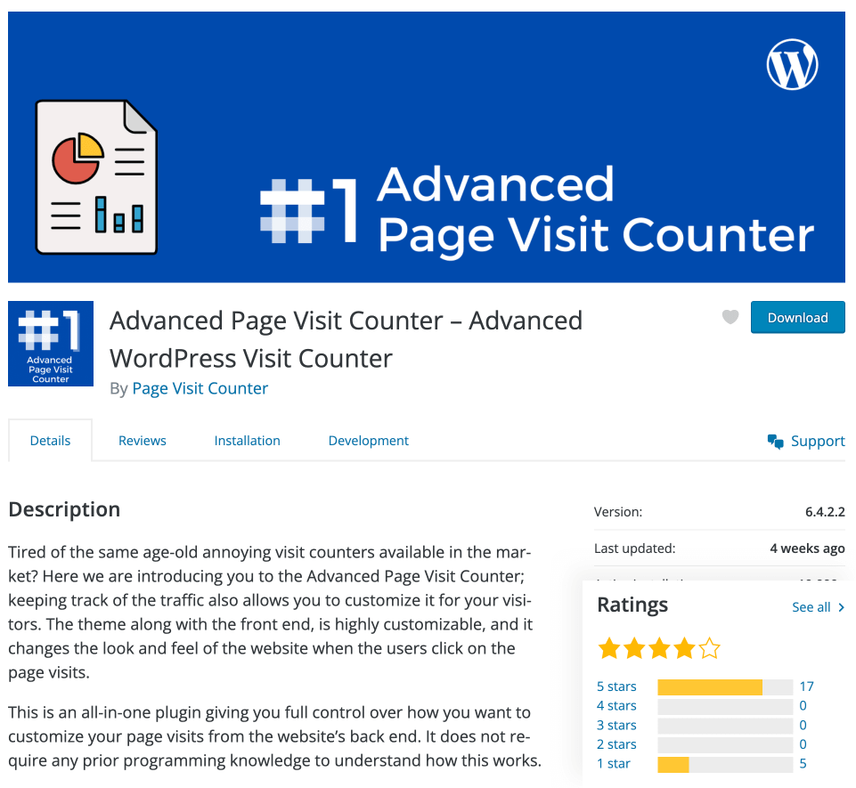 Advanced page visit counter