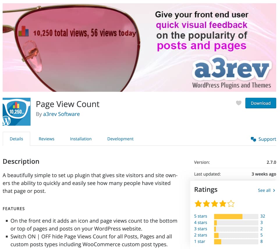 Page view count