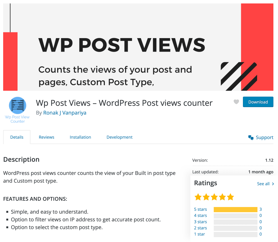 Wp post views