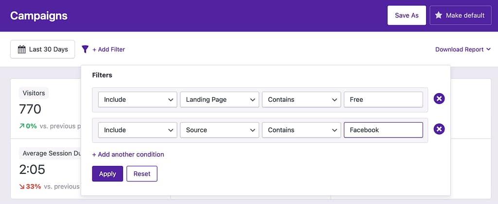 Filtering campaigns