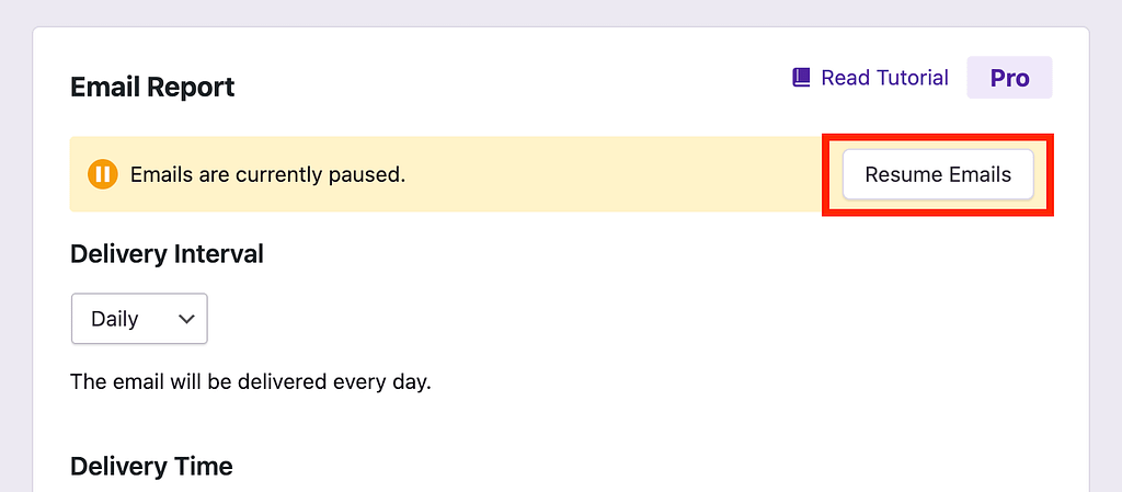 Resume emails