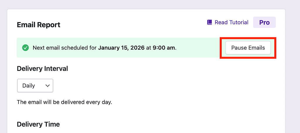 Pause emails