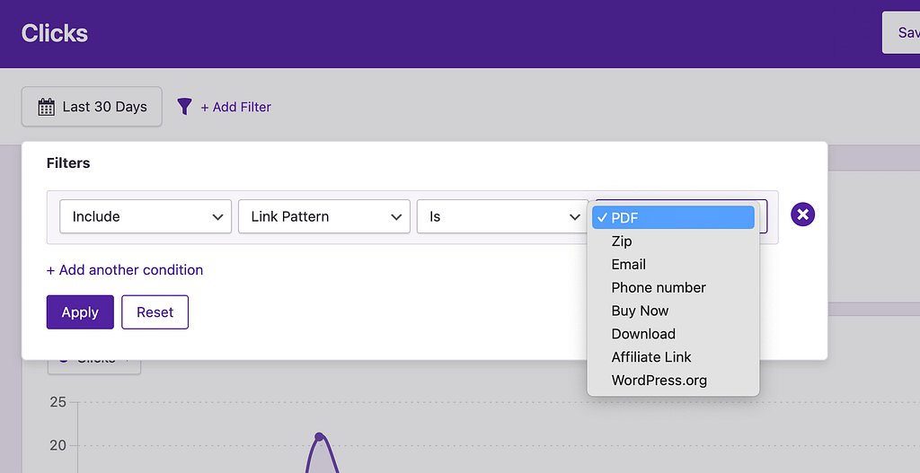 Link name filters