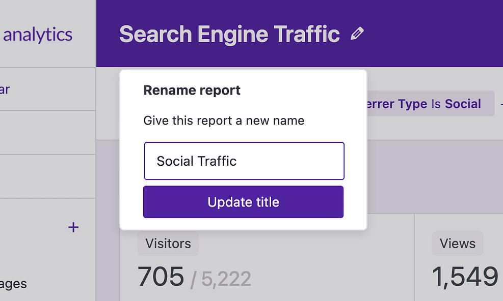 Renaming a report