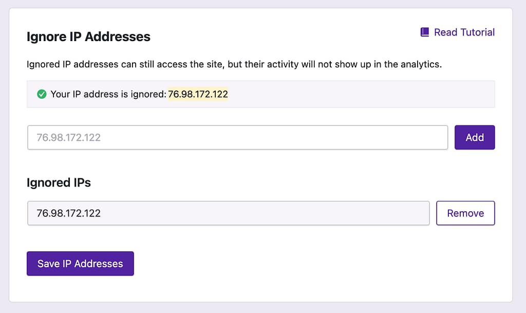 IP blocking form