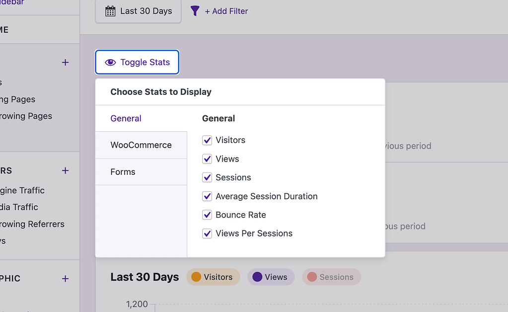 Quick Stats modal