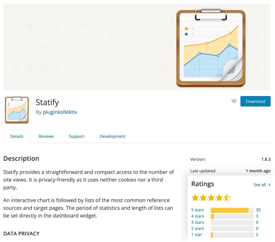 Statify plugin page