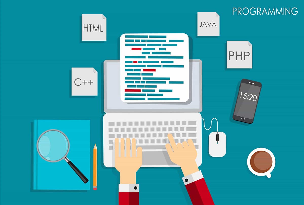 Illustration of a computer being used