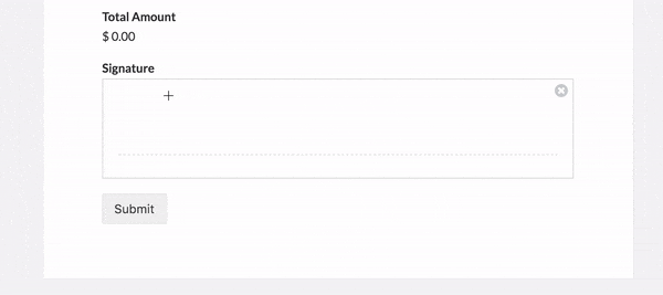 Signture field being signed