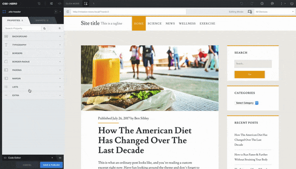 Changing fonts with CSS Hero