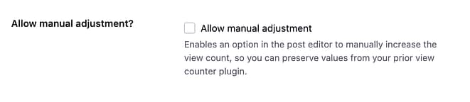 Allow manual view counter adjustment