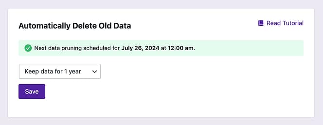 Automatic data deletion scheduled