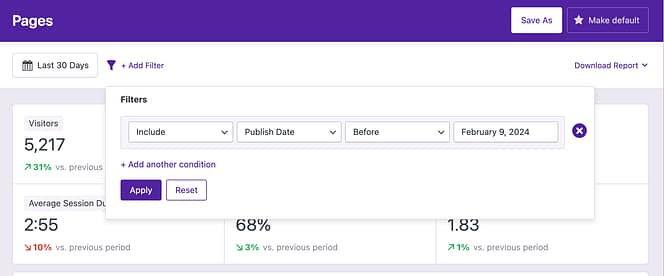 Filtering by Publish Date