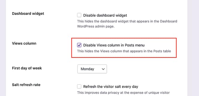 Disable Views column in Posts menu