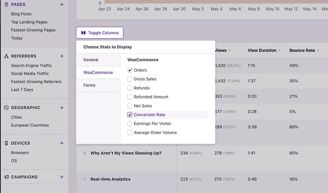 New WooCommerce data columns