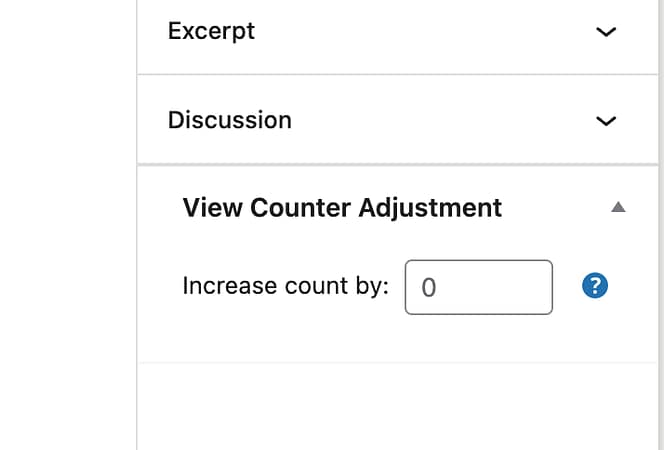 View counter adjustment metabox