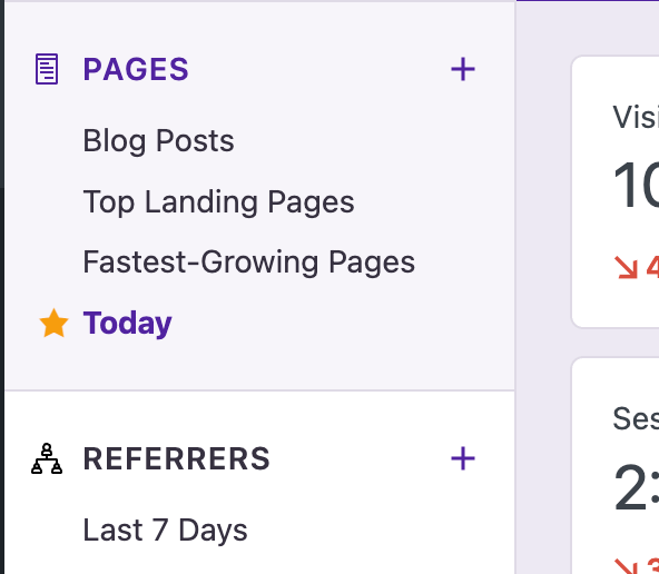 Favorite report with star icon next to it