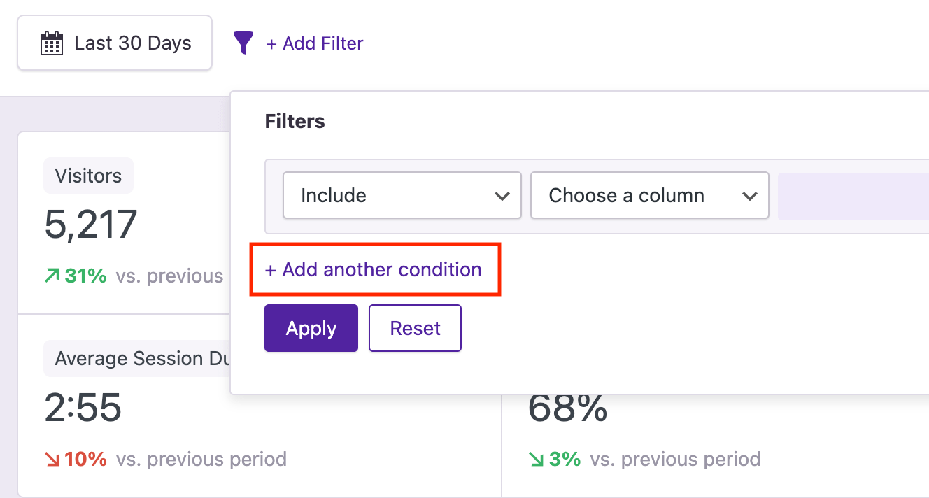 Add new filter condition