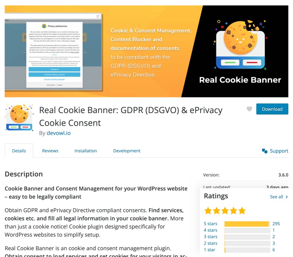 Real cookie banner