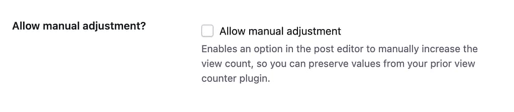 Allow manual view counter adjustment