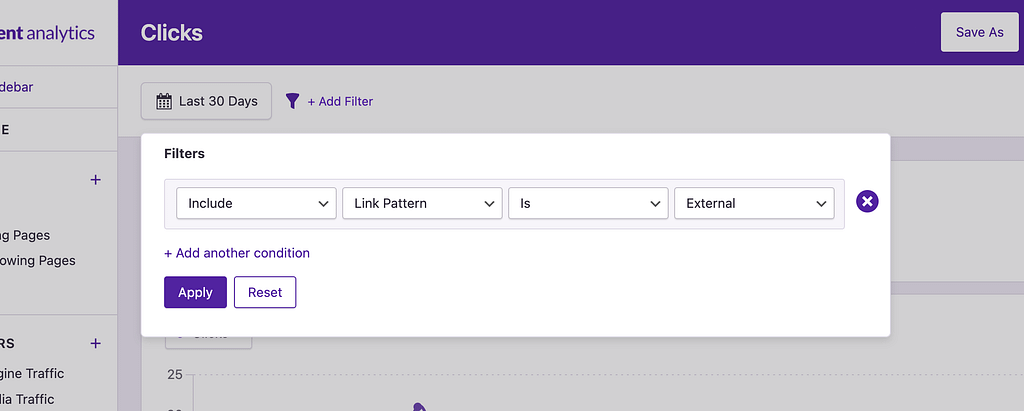 External link pattern filter