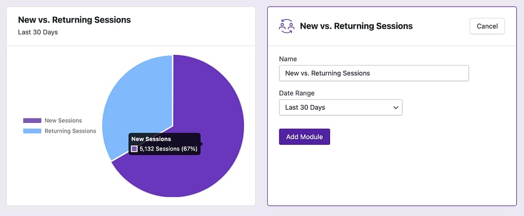 New vs. Returning Sessions module