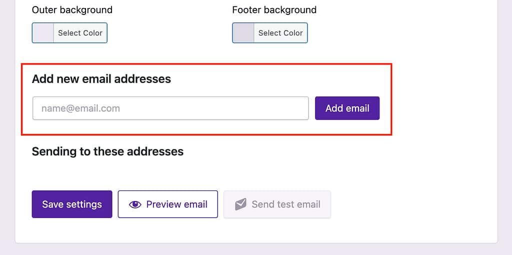 Email report add email