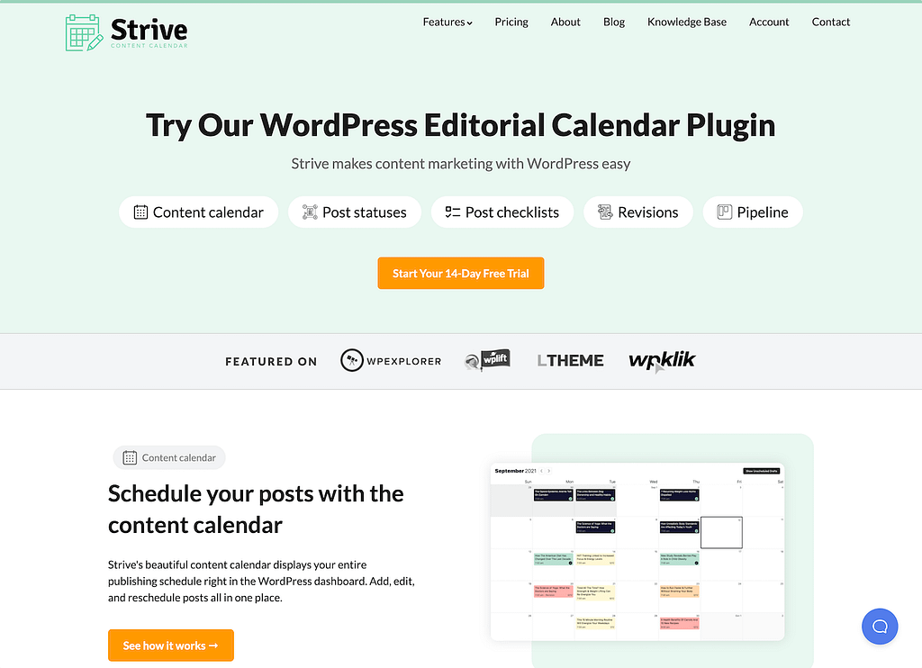 Strive content calendar