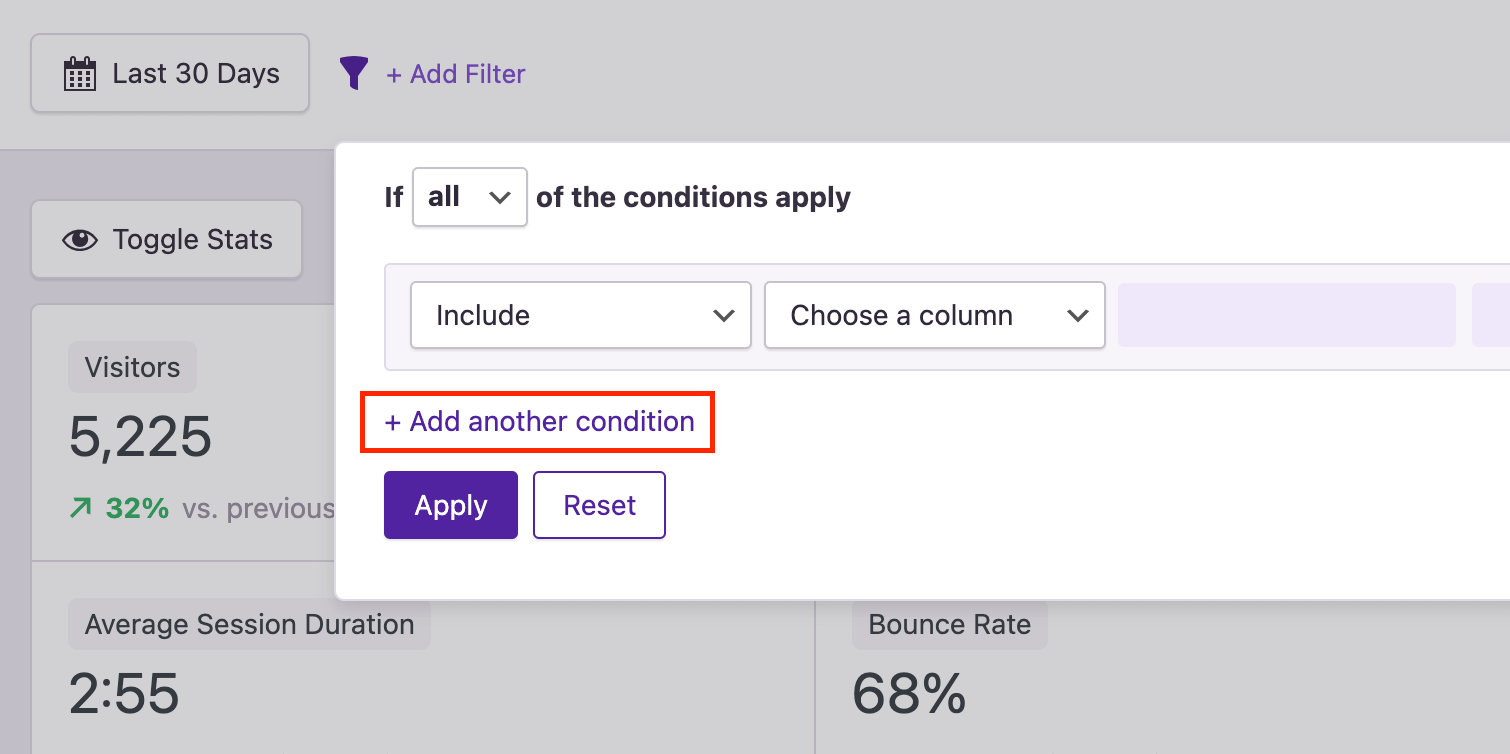 Add new filter condition
