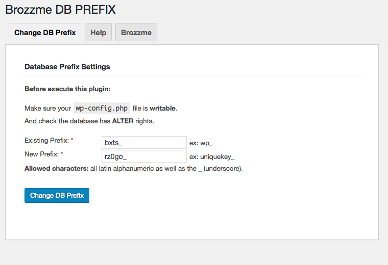 Brozzme plugin settings