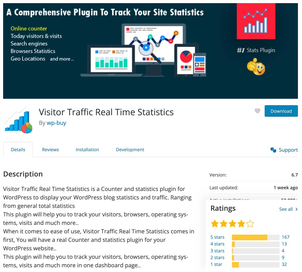 Visitor Traffic Real Time Statistics plugin