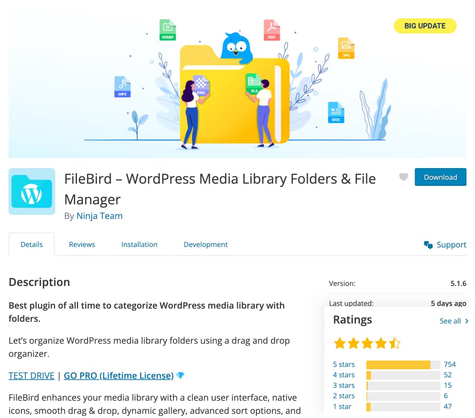 FileBird plugin