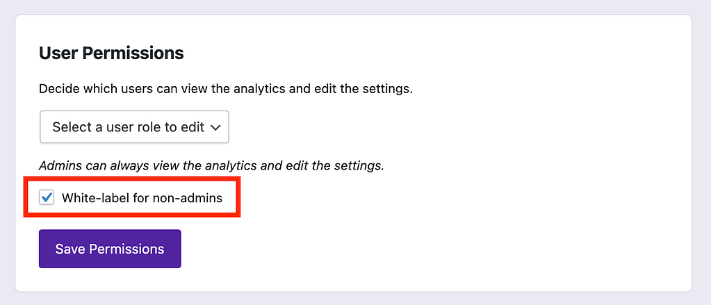 White-labeling the analytics dashboard for non-admins
