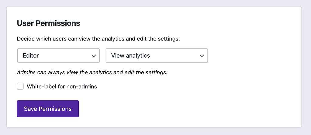 Giving an Editor permission to view the analytics