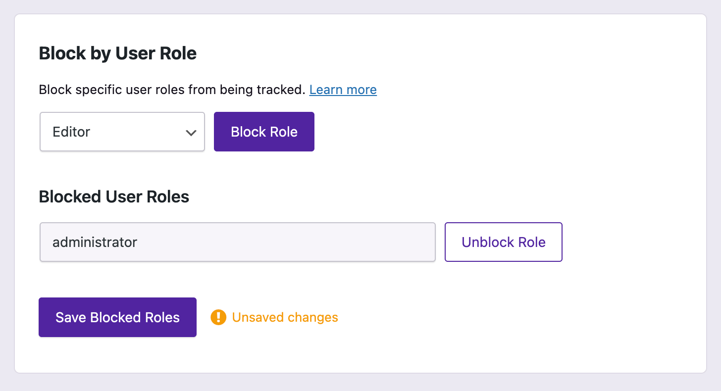 Blocking a new user role