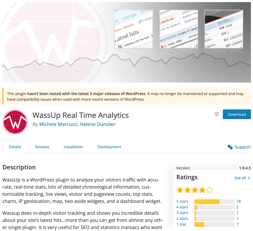 WassUp Real Time Analytics plugin