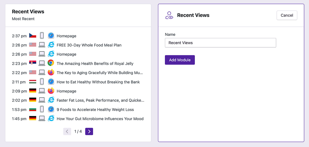 Recent Views module