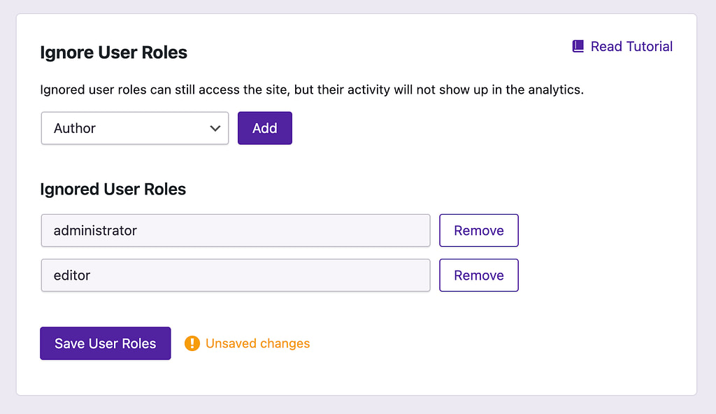 Blocking a new user role