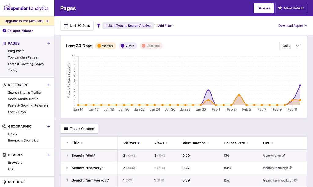 Search data