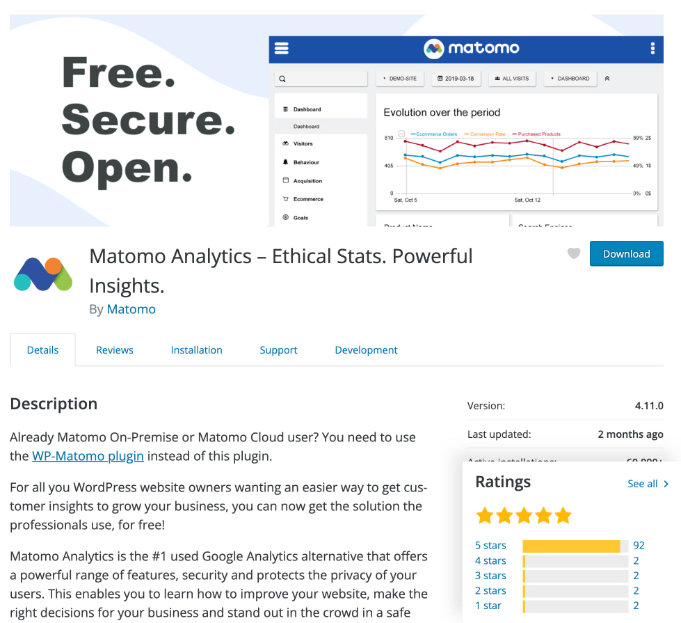 Matomo plugin page
