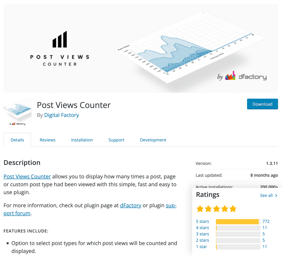 Post Views Counter plugin page