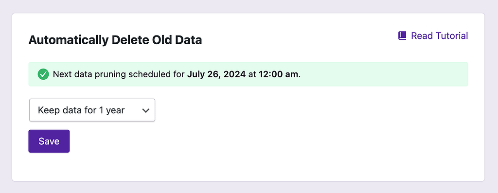 Automatic data deletion scheduled