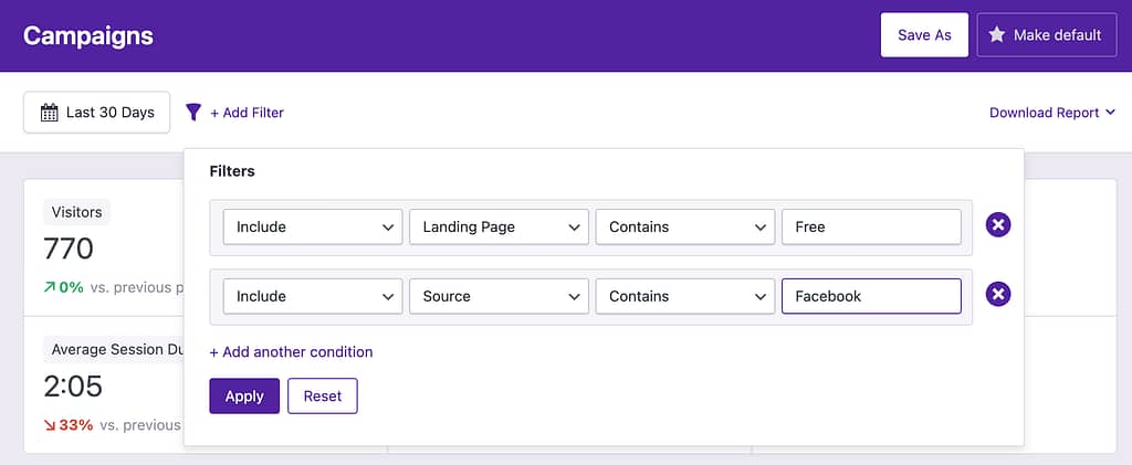 Filtering campaigns