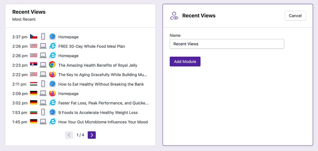 Recent Views module