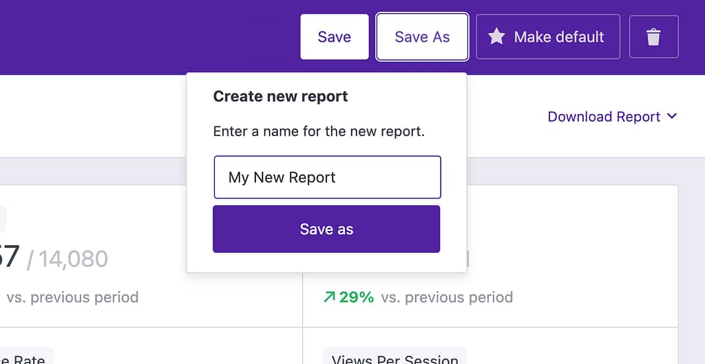 Save as report